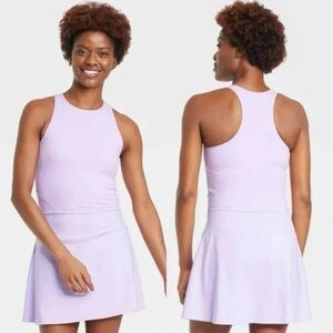 All in Motion Everyday Soft Racerback Tank Top Built in Bra in Lilac Size S